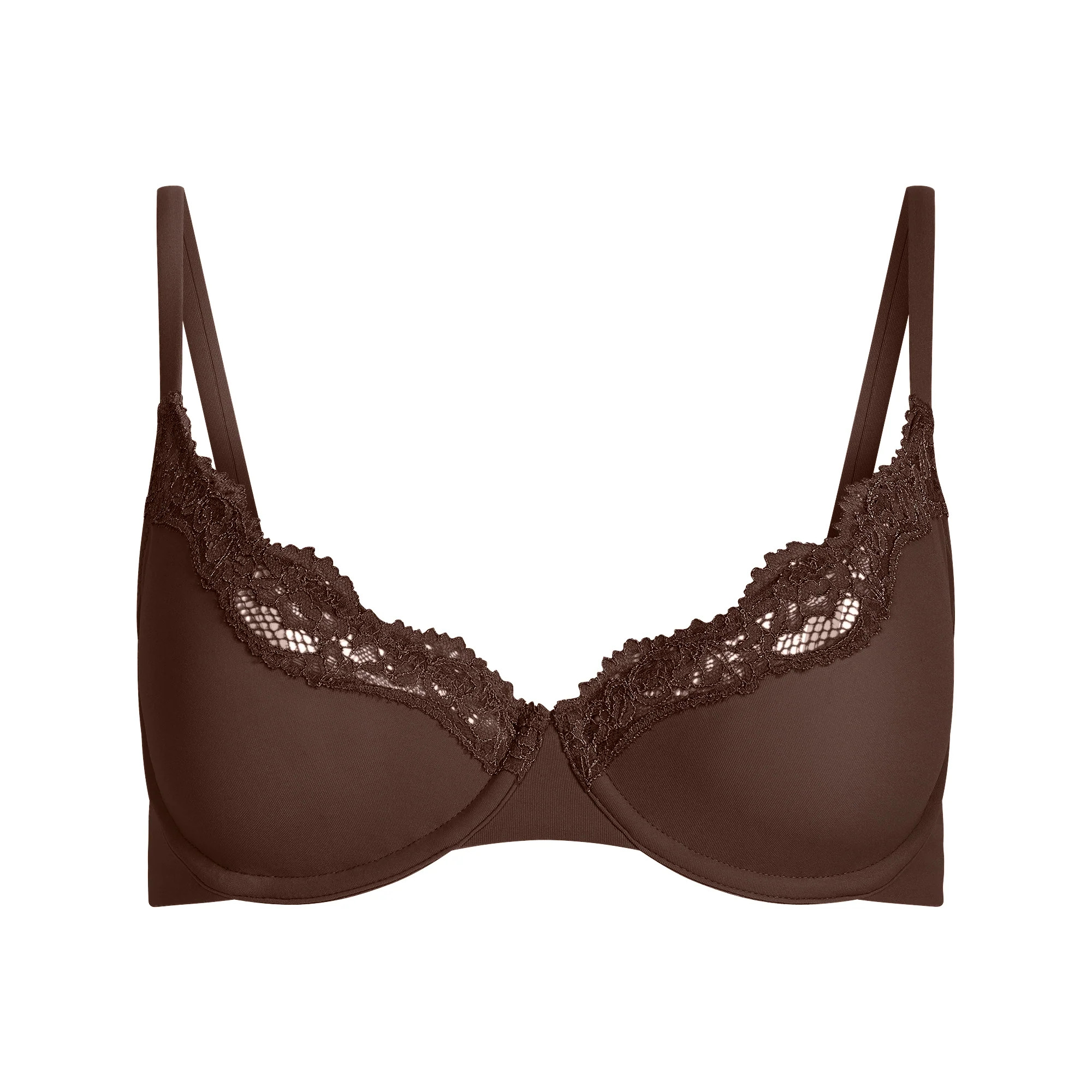 FITS EVERYBODY LACE UNLINED SCOOP BRA | ESPRESSO | SKIMS | SKIMS (US)