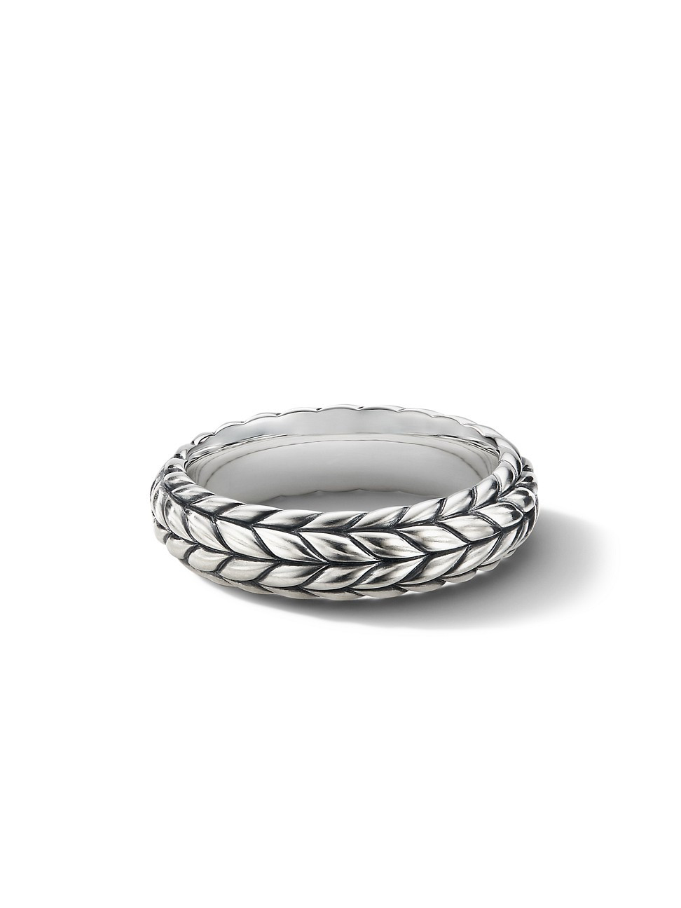 David Yurman Men's The Chevron Station Sterling Silver Ring - Silver - Size 10 | Saks Fifth Avenue