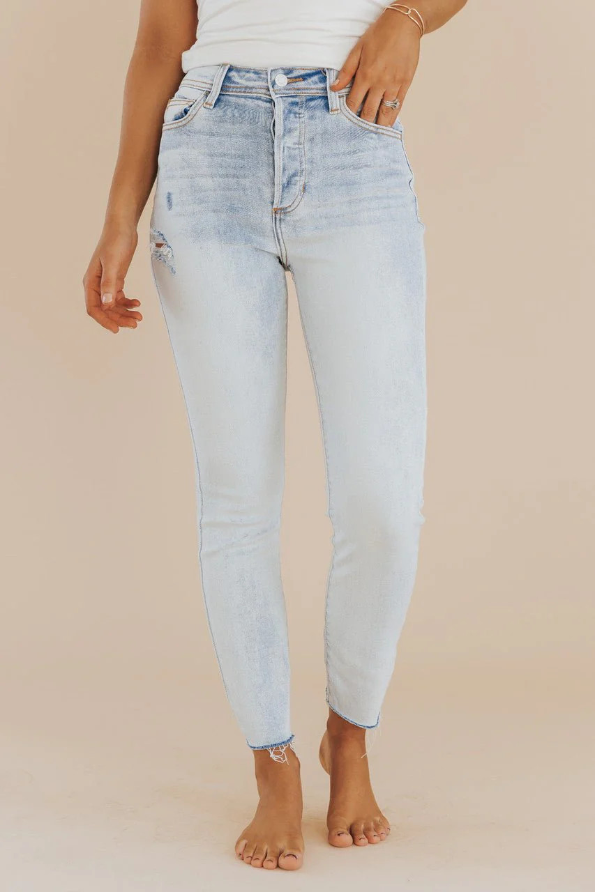 Light Denim Destroy Mom Jeans | Magnolia Boutique | Magnolia Boutique