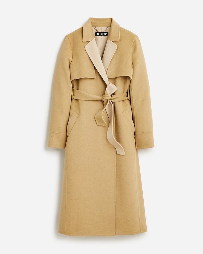 Petite Harriet trench coat in double-faced blend | J.Crew US