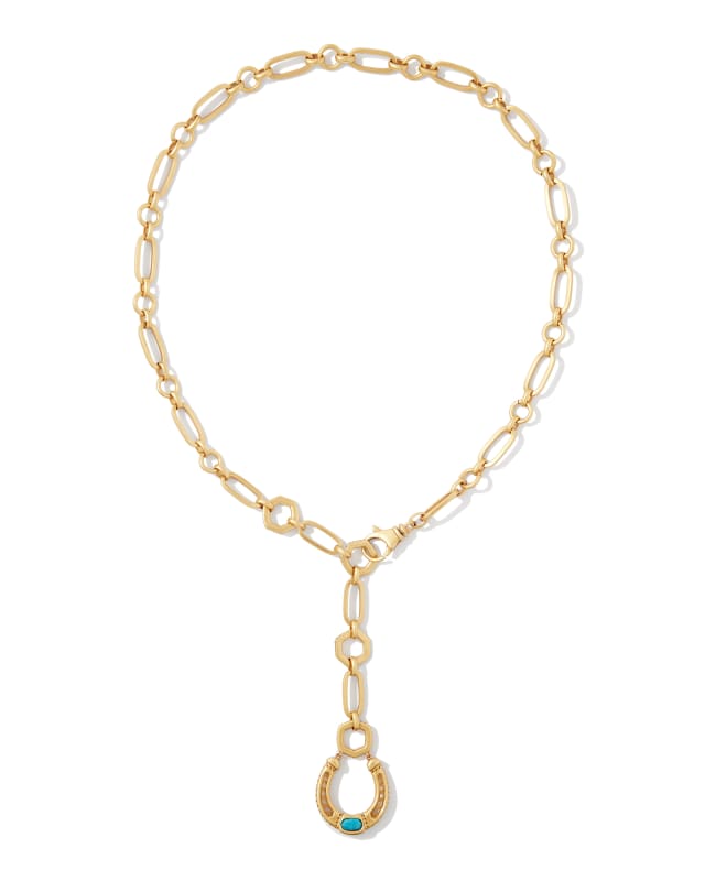 Noble Vintage Gold Horseshoe Y Necklace in Variegated Dark Teal Magnesite | Kendra Scott | Kendra Scott