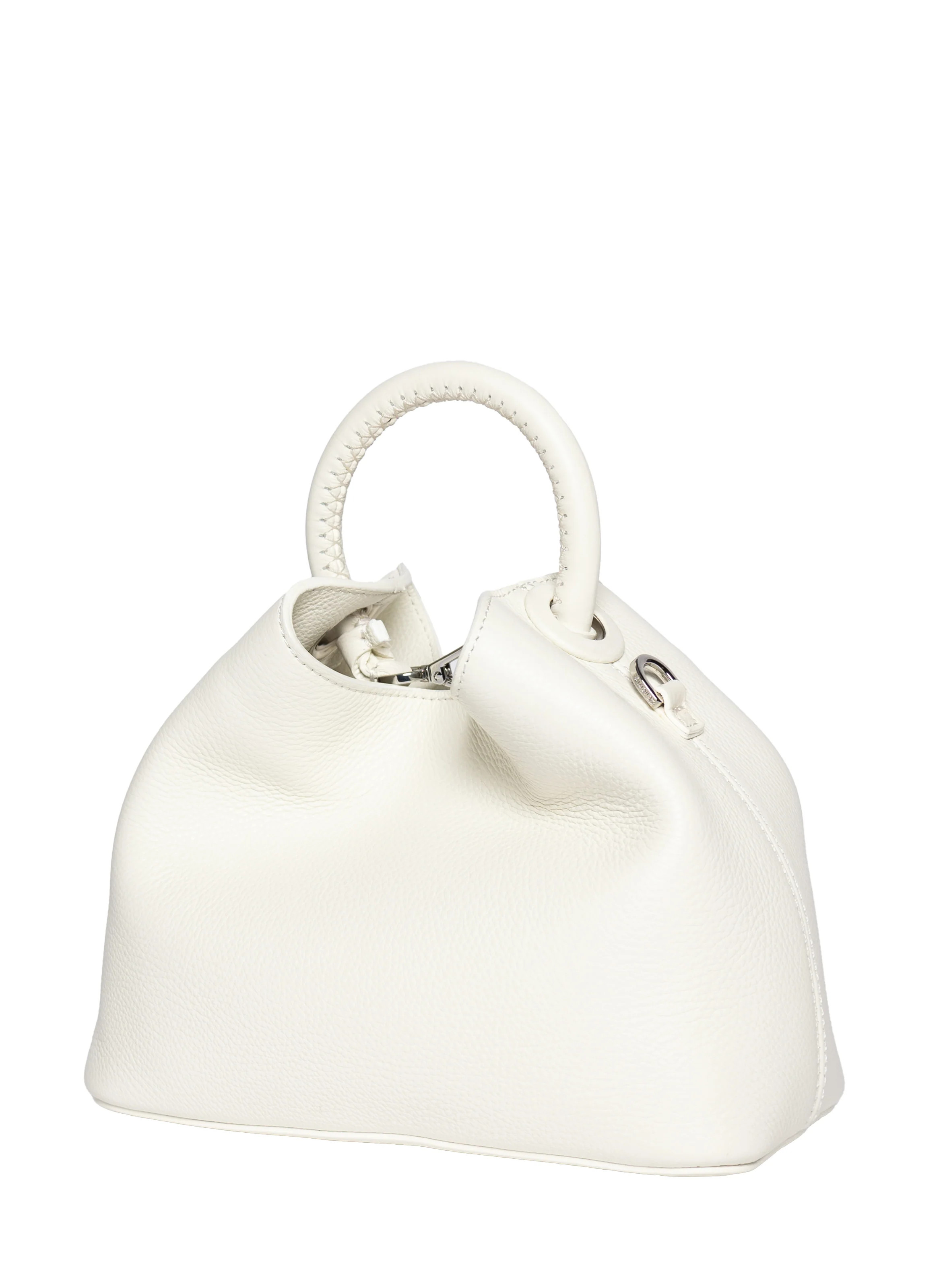 Baozi Pebbled Leather White/Silver Hardware | Elleme