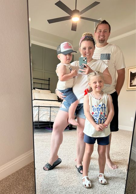 Time to go watch some 4th of July Fireworks with the family, and we are all dressed in our 4th of July OOTDs. 

Most items are from Target. Everything TTS, except the toddler shirt, I’d recommend sizing up in. The kid Girl’s version is TTS though.  Ryan’s shirt is from In-N-Out. 

#LTKSeasonal #LTKstyletip #LTKfamily