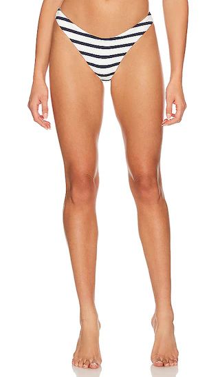 Margot Striped Bikini Bottom in Navy & White | Revolve Clothing (Global)