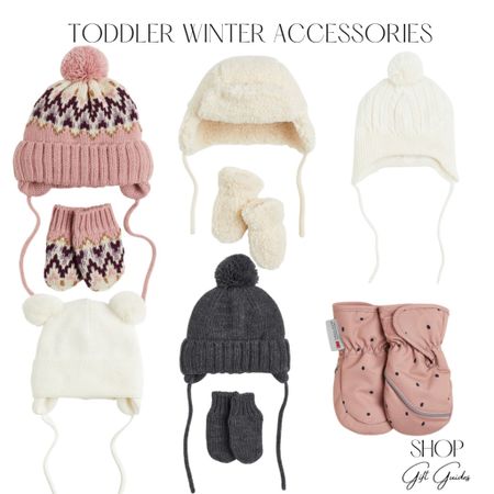 Baby/Toddler winter accessories! I love all of these hats for toddlers and some of them come with matching mittens! We are investing in our first waterproof glove set for my daughter to play in the snow and I have my eyes on the pink pair shown on the far right! So exciting to watch her experience winter!!

#LTKGiftGuide #LTKbaby #LTKkids