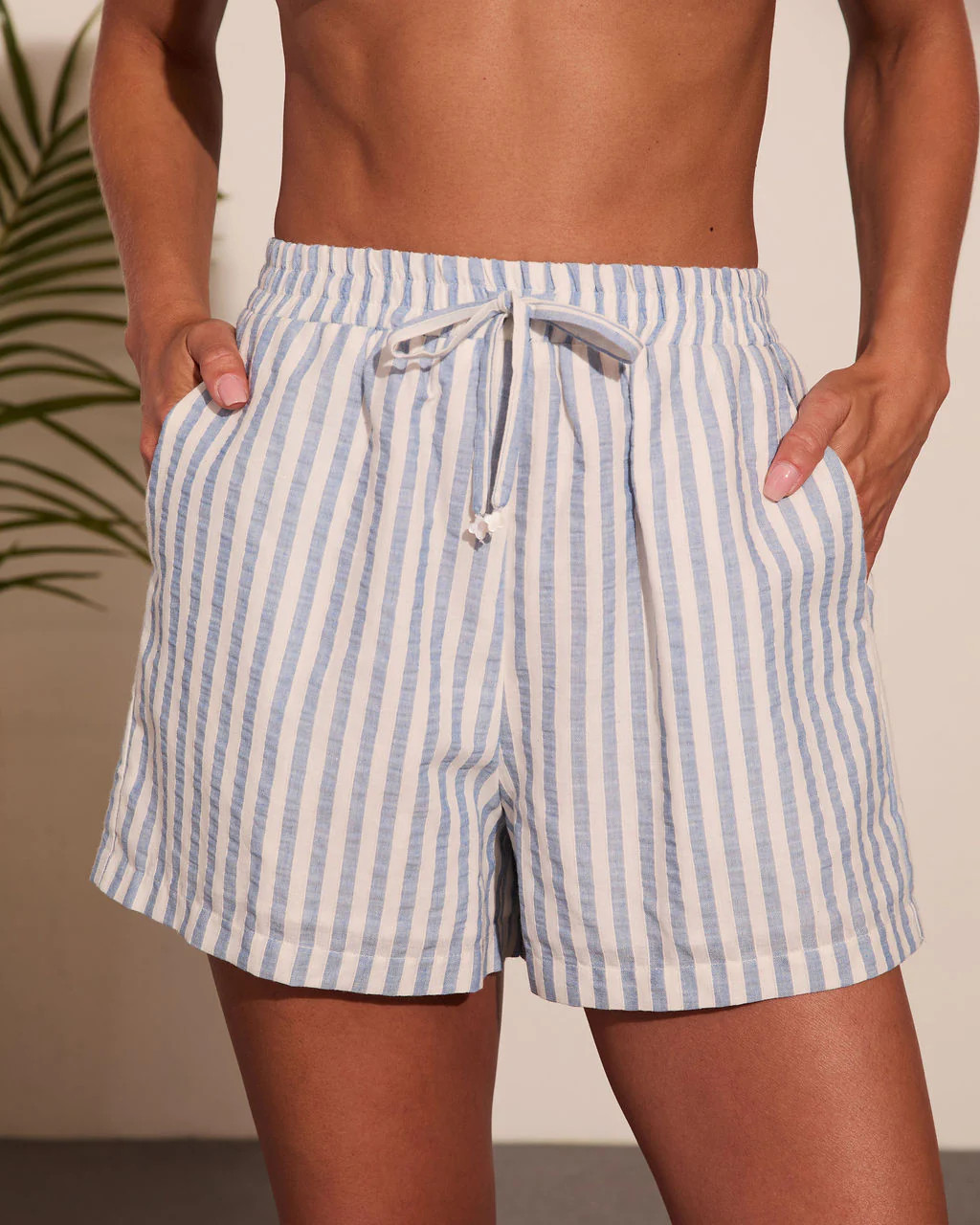 Pure Closet Striped Mid Rise Shorts | VICI