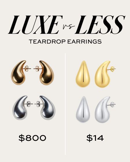 Bottega veneta tear drop earrings similar 
Amazon tear drop earrings 

#LTKunder50 #LTKstyletip #LTKunder100