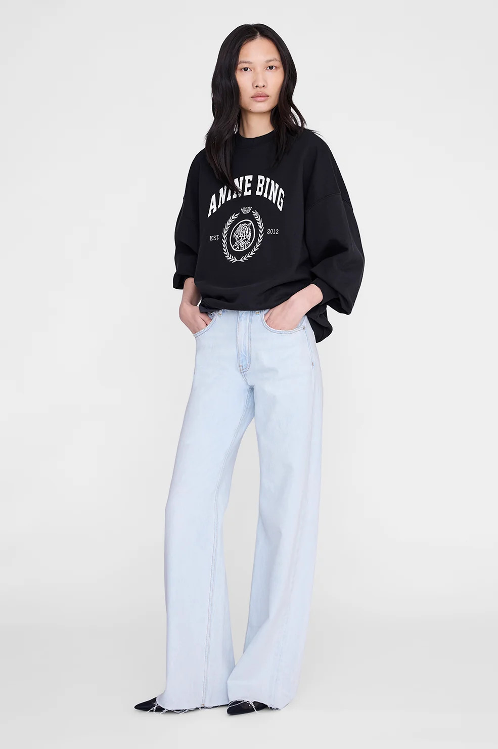 Miles Sweatshirt Collegiate - Vintage Black | Anine Bing
