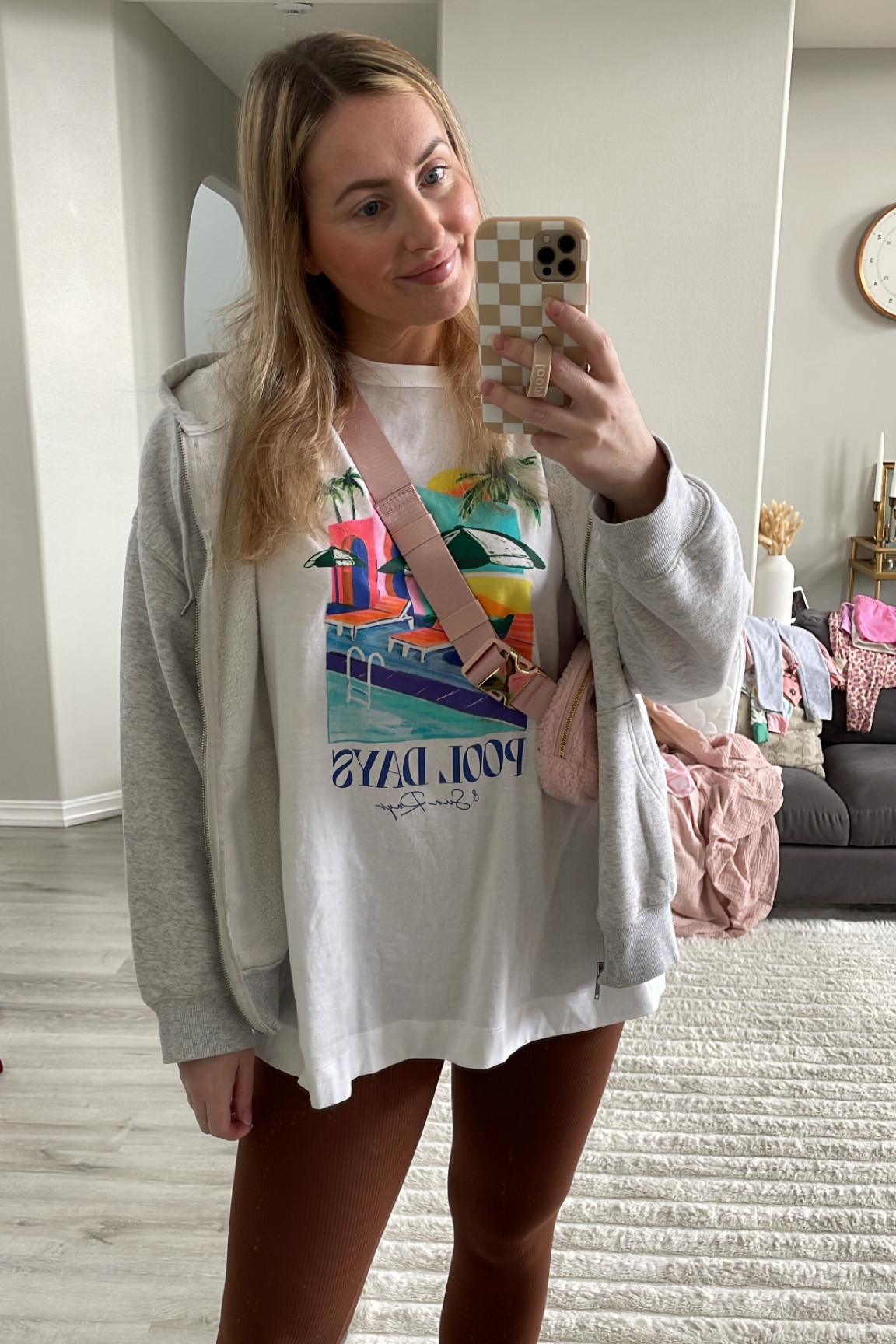 Casual ootd 
Graphic tee 
Belt bag 
Lulus


#LTKstyletip #LTKfindsunder50