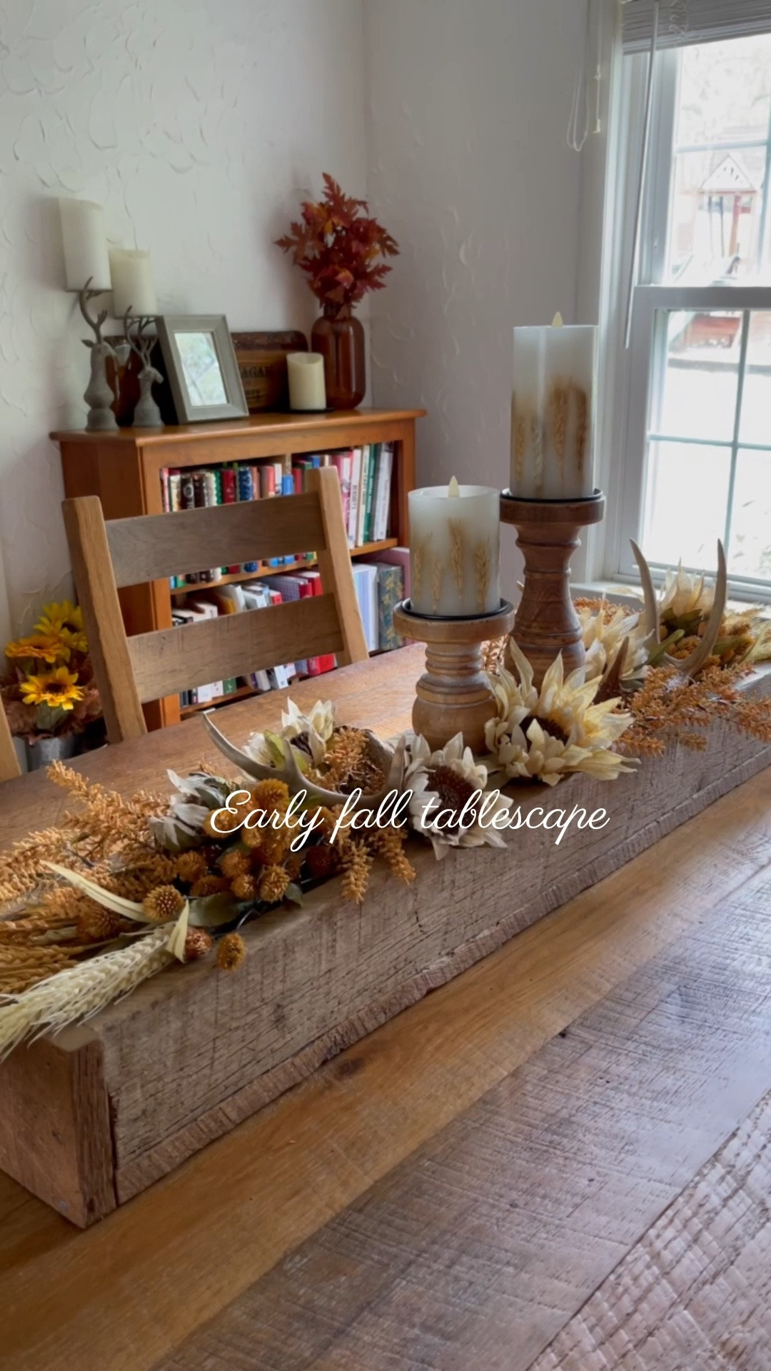 Fall tablescape decor, dining room table decor, sunflowers, battery operated candles

#LTKHome #LTKSaleAlert #LTKSeasonal