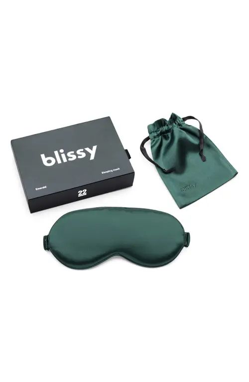 BLISSY Silk Sleep Mask in Emerald at Nordstrom | Nordstrom