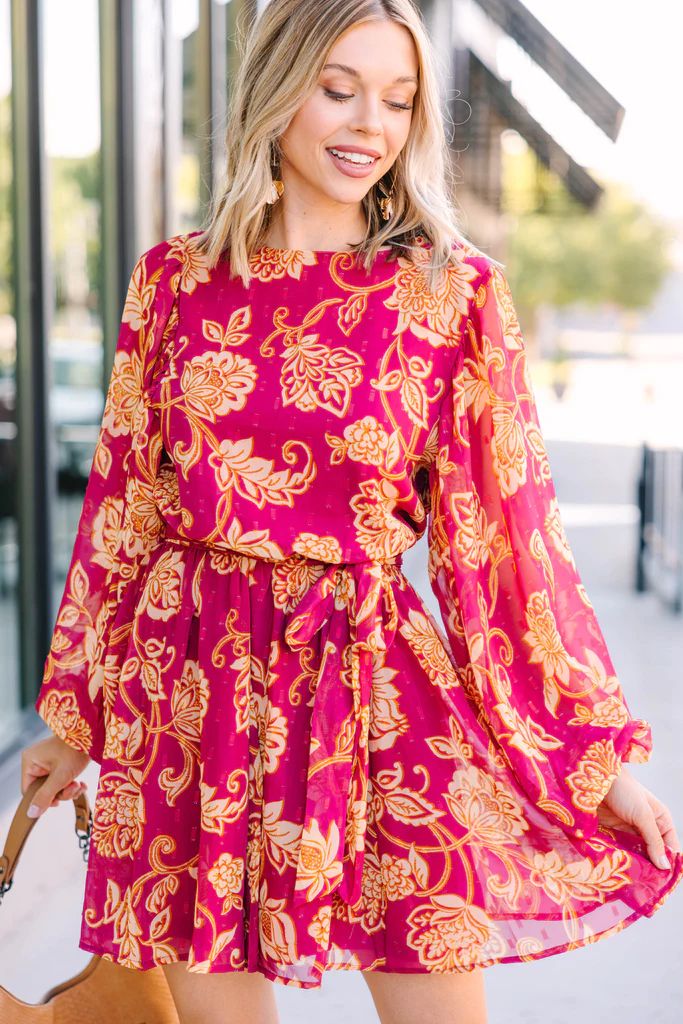 Can't Forget You Berry Red Floral Dress | The Mint Julep Boutique