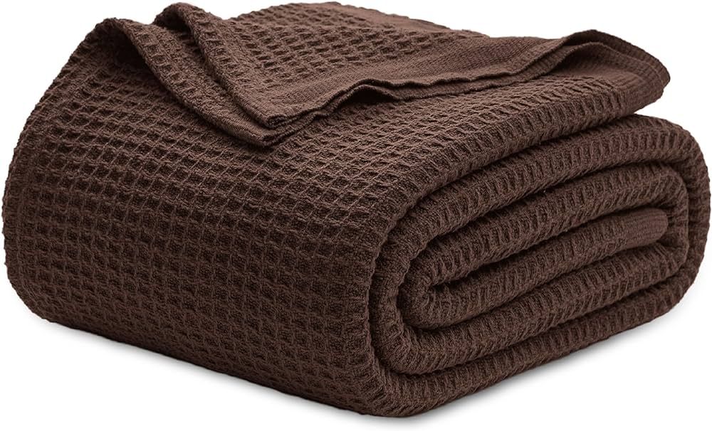 Bedsure 100% Cotton Blankets Queen Size for Bed - 405GSM Waffle Weave Blankets for ... | Amazon (US)