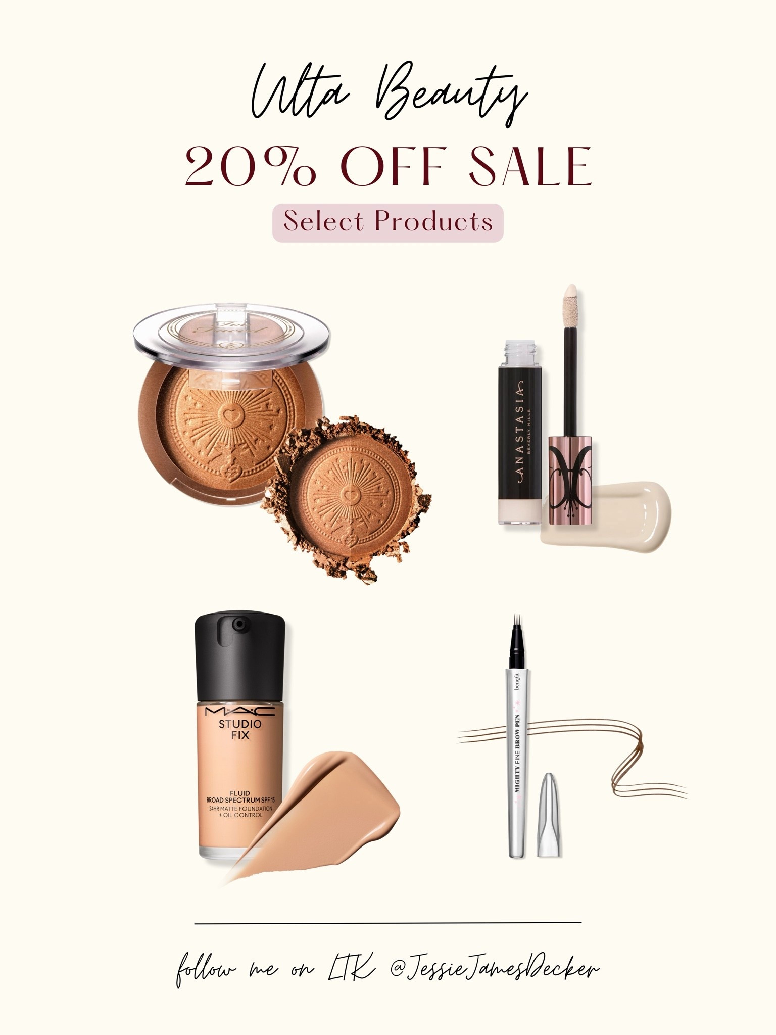 20% off select products: Save on MAC, Clinique, Tarte, Benefit Cosmetics & more. Shop now!

#LTKgrwm #LTKSaleAlert #LTKBeauty
