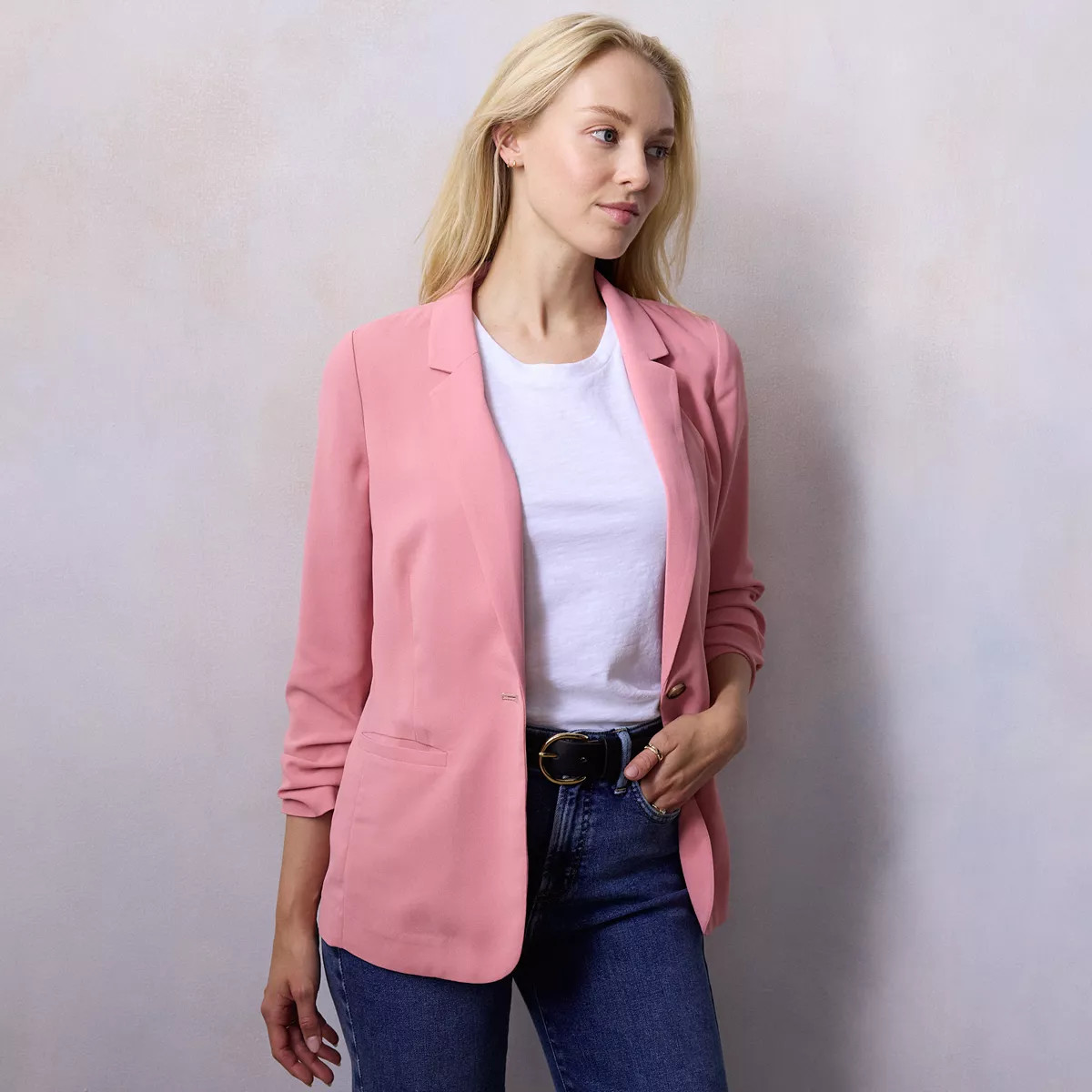 Women's LC Lauren Conrad Notch Collar 3/4 Sleeve Blazer | Kohl's