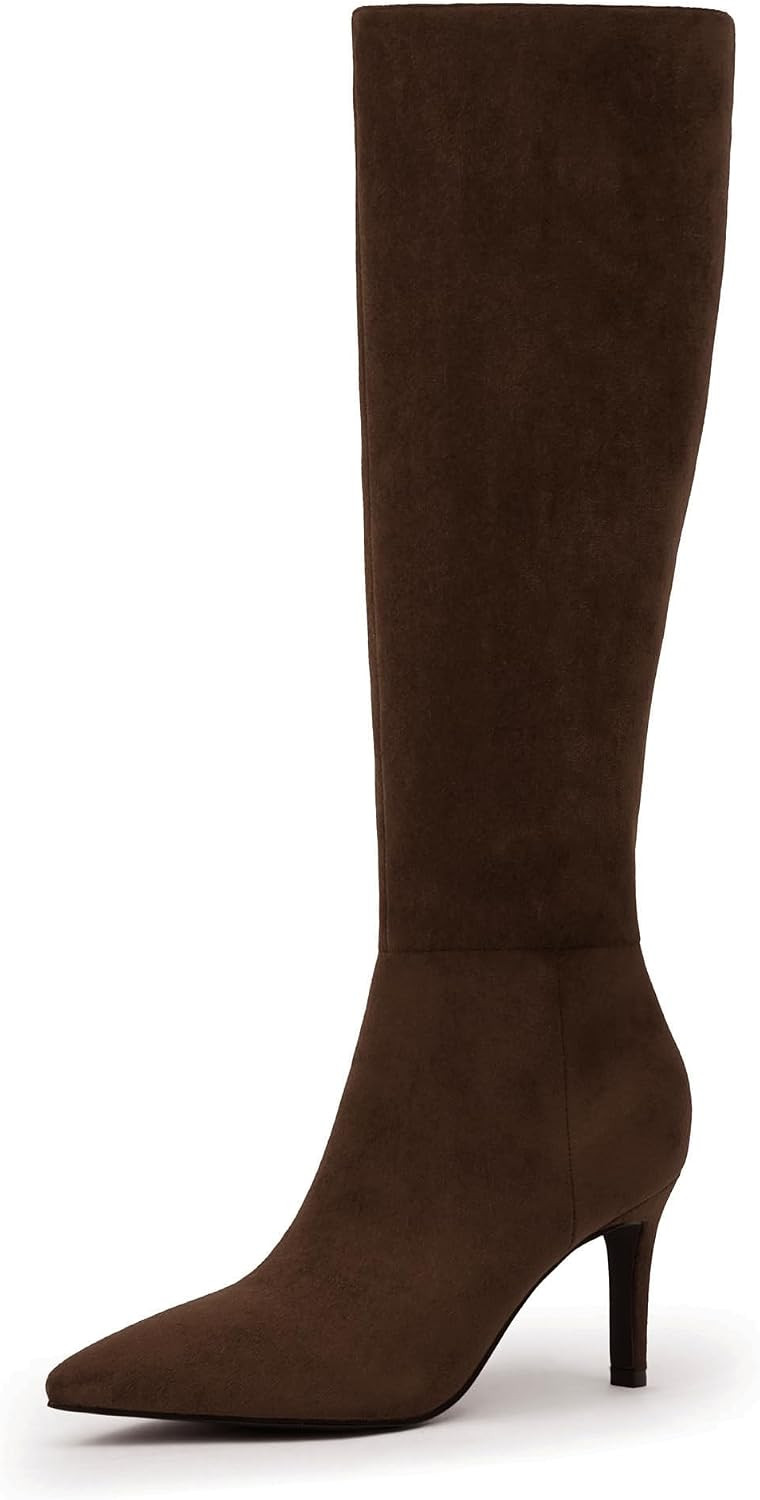 Knee High Boots Women Pointed Toe Stiletto Heel Tall Boots | Amazon (US)
