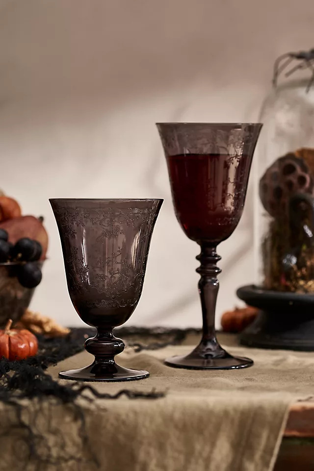 Smoked Thorny Floral Glass, Size: Small at Terrain | Terrain