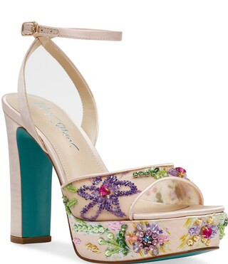 Blue by Betsey Johnson Viven Beaded Mesh Platform Dress Sandals | Dillard's | Dillard's