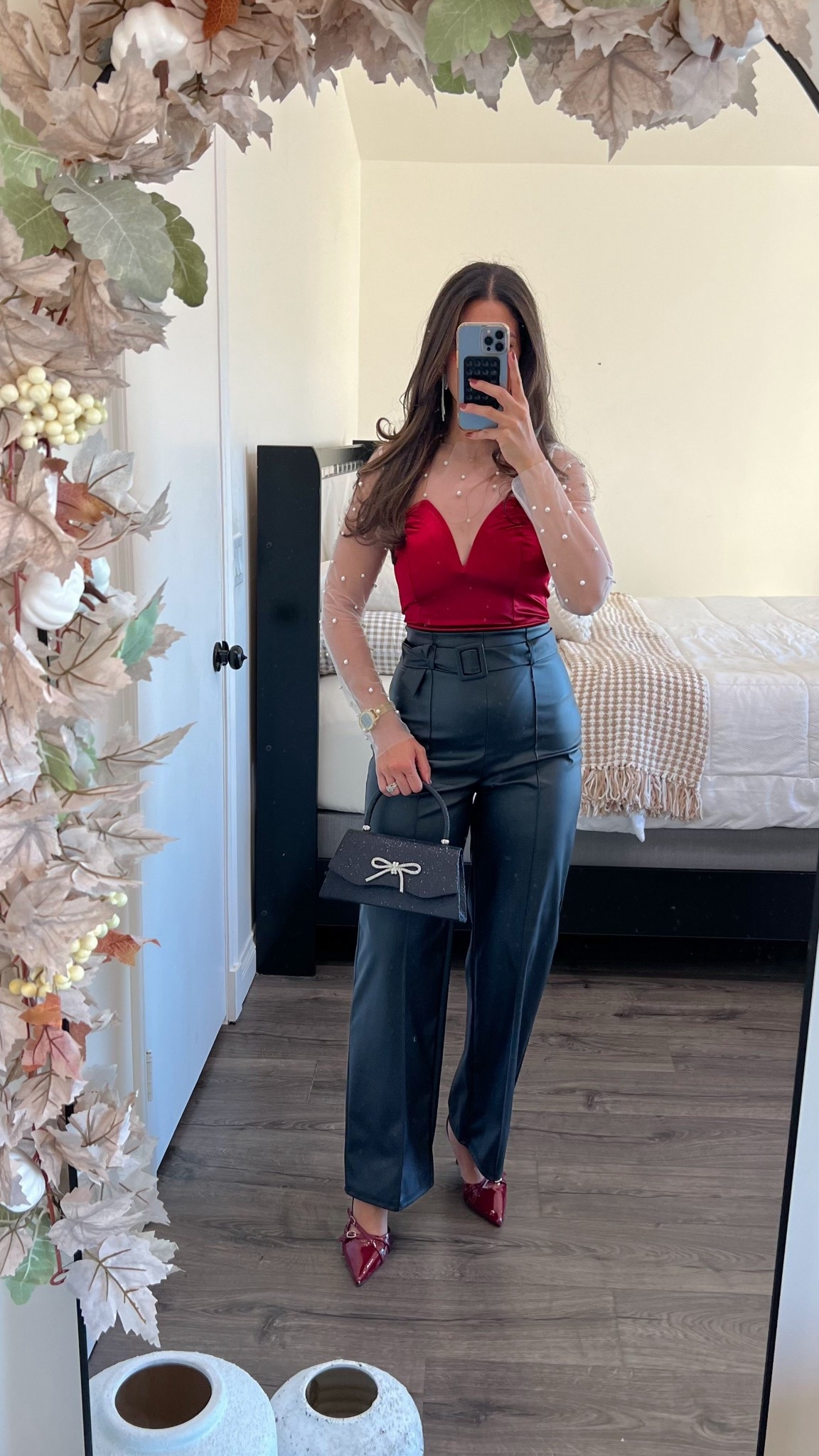 Holiday outfit idea! One of many! These are two separate bodysuits, the pearl one is meant to be worn under another strapless top or even strapless dress! So good. 

#LTKFindsUnder50 #LTKStyleTip #LTKHoliday