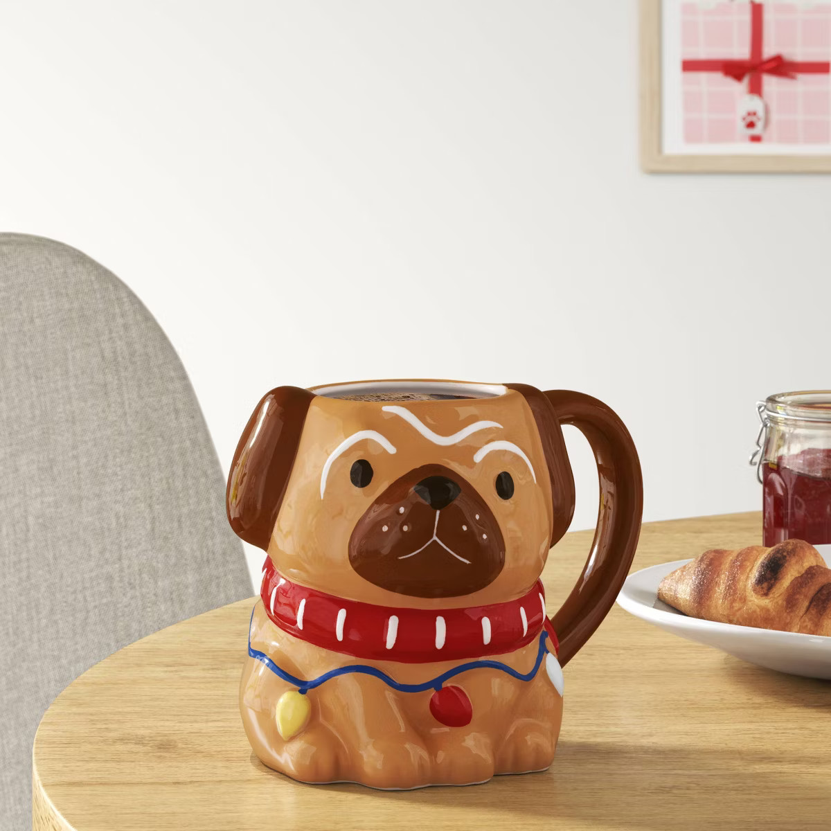 16.7oz Christmas Earthenware Figural Pug Mug - Wondershop™ | Target