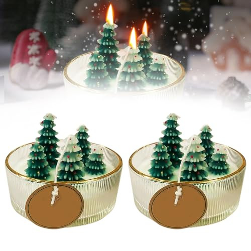 Christmas Tree Candle, 2025 New Winter Tree Candle Christmas Tree Candles, Handmade Christmas Tree Taper Candles Christmas Decorations Indoor for Party Room Table Decor Xmas Gifts (2) | Amazon (US)