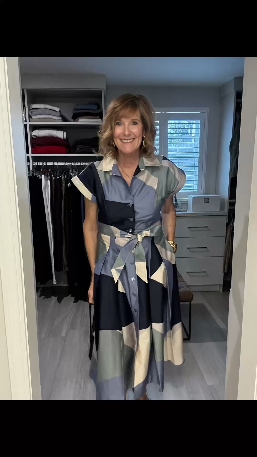 The pretty patchwork print caught our eye!! The dress to have in your closet this spring and summer for Sunday brunch, showers or any special event.

That swingy skirt and dolman sleeves add so much interest to this dress!!

Runs true to size… Bev is wearing a small.

#LTKSeasonal #LTKOver40 #LTKootd