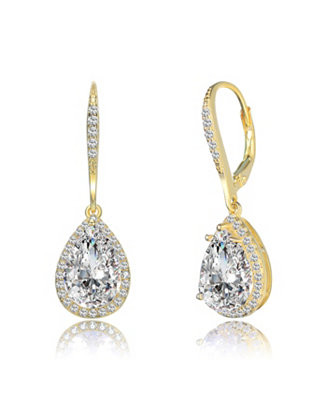 Sterling Silver Cubic Zirconia Pear Drop Earrings - Macy's | Macy's