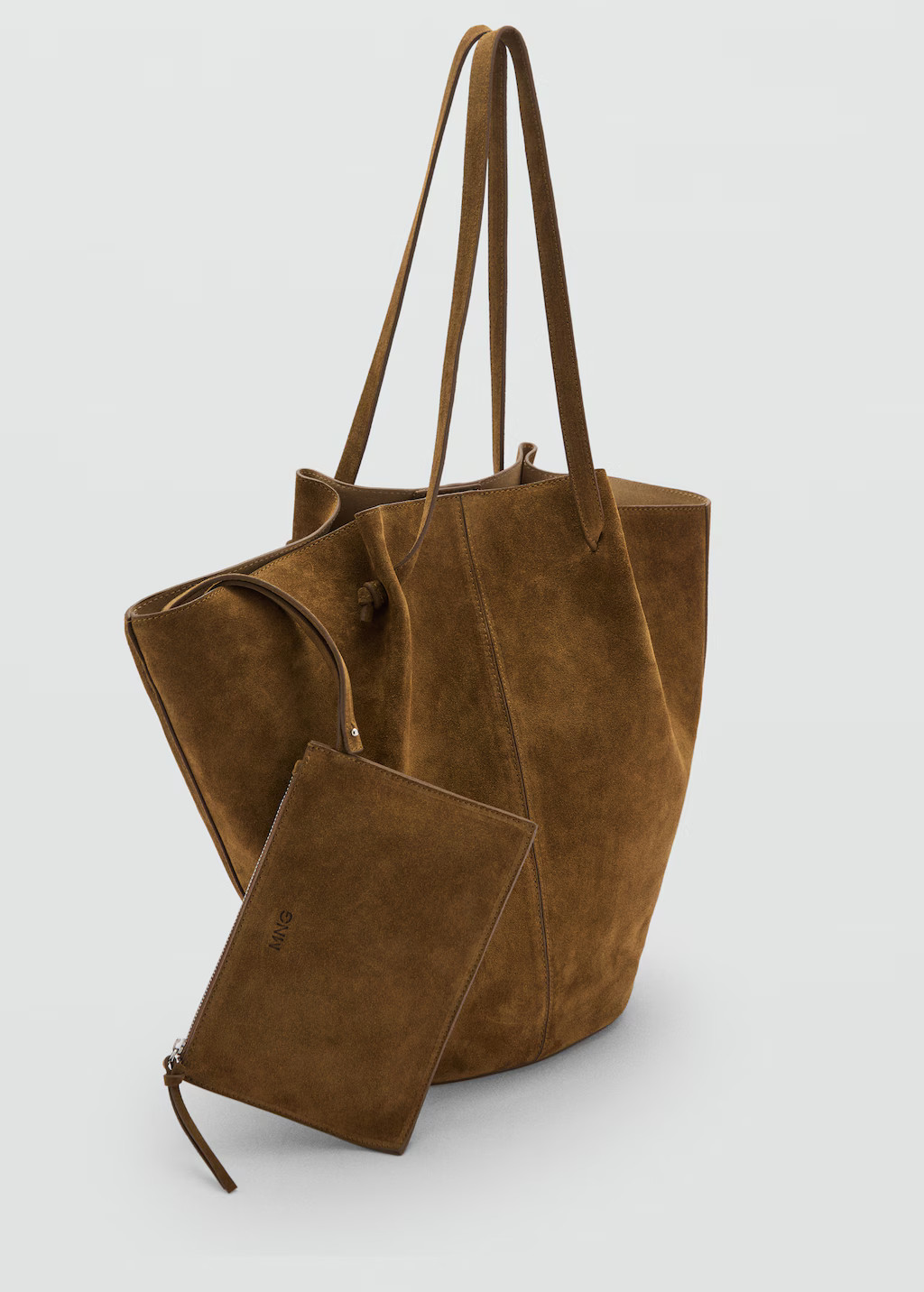 Suede leather shopper bag - Women | MANGO United Kingdom | MANGO (UK)