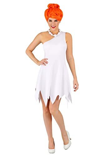 Classic Women's Flintstones Wilma Costume - M BNDL White, Orange | Amazon (US)