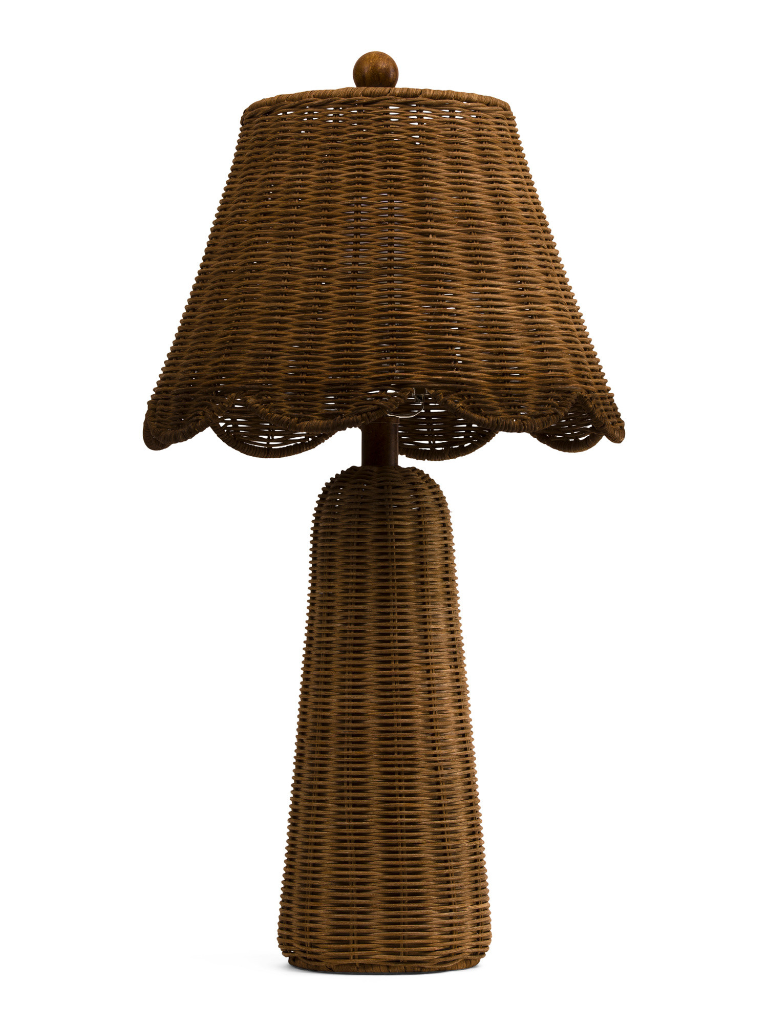 24in Rattan Scalloped Shade Table Lamp | TJ Maxx