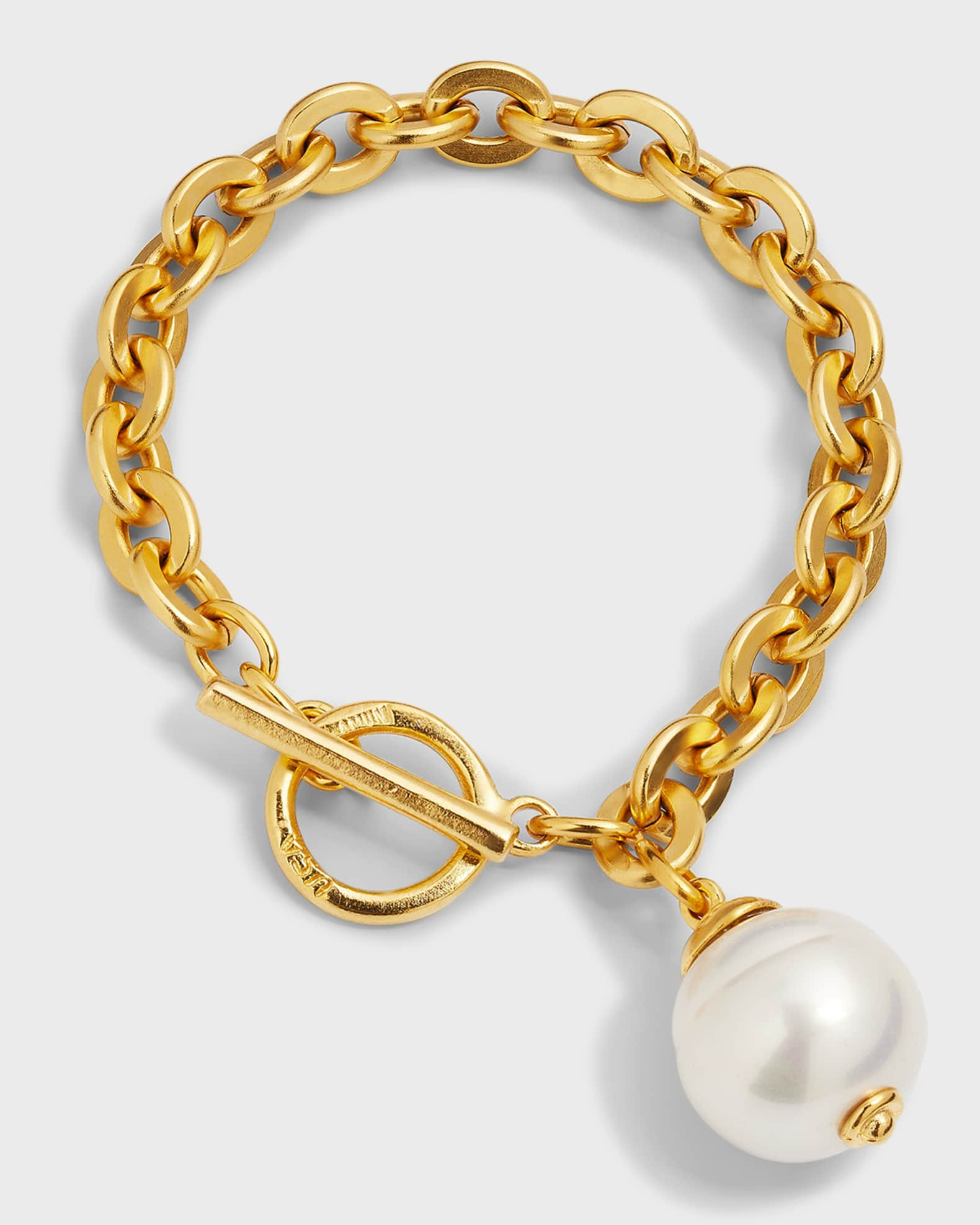 Chain Bracelet with Pearly Drop | Neiman Marcus