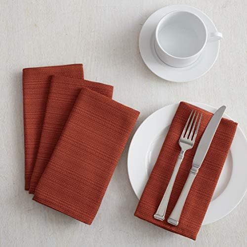 Benson Mills Textured Fabric Napkins (18" x 18" Napkin Set of 4, Bison/Rust) | Amazon (US)