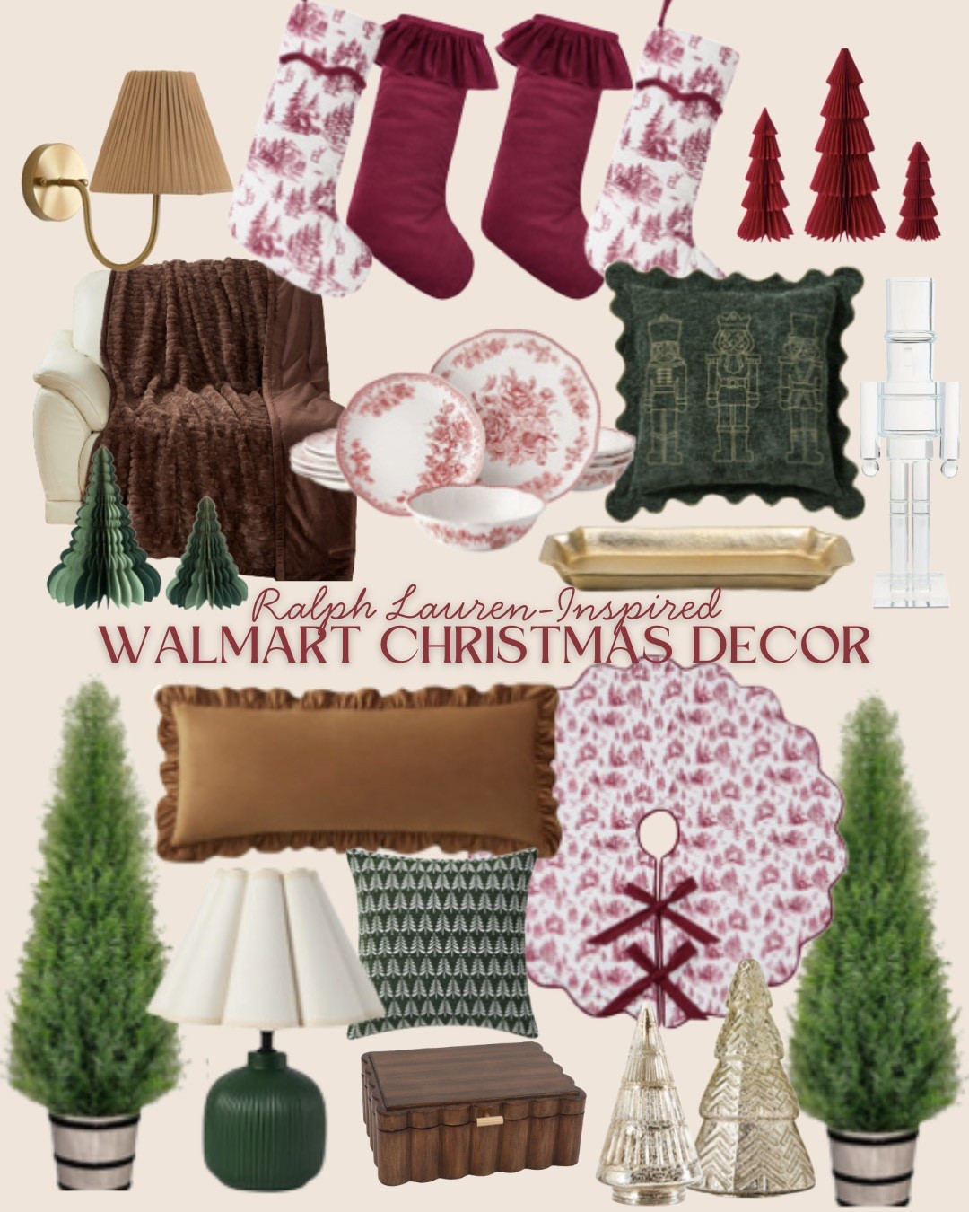Ralph Lauren inspired Christmas decor from Walmart! Ralph Lauren style is on trend this year and these Christmas decor finds from Walmart will last for years with their timeless style! I love the Ralph Lauren Christmas trend! 

#LTKFindsUnder50 #LTKHome #LTKHoliday