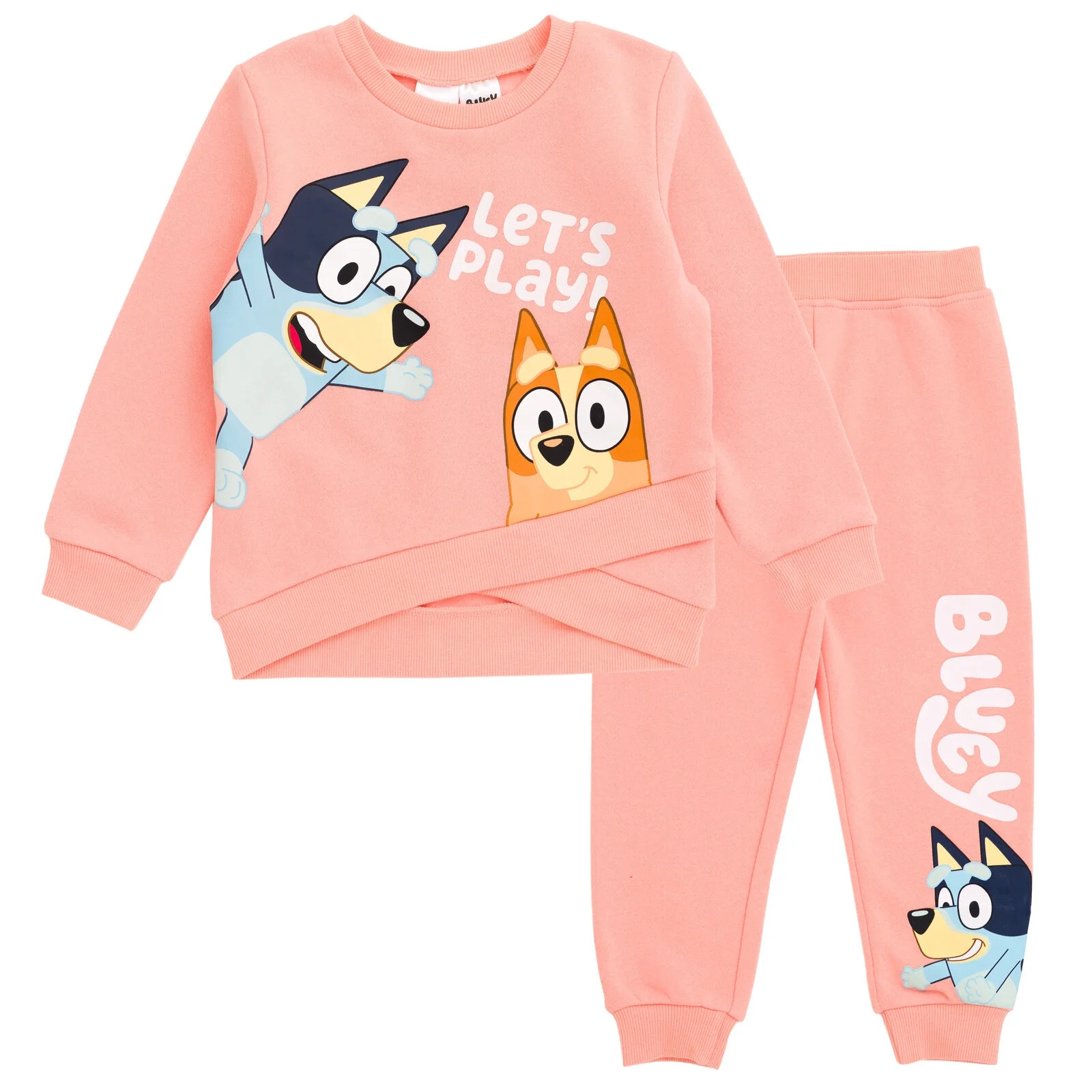 Bluey Bingo Fleece Crossover Sweatshirt and Jogger Pants Outfit Set Infant to Big Kid | Walmart (US)