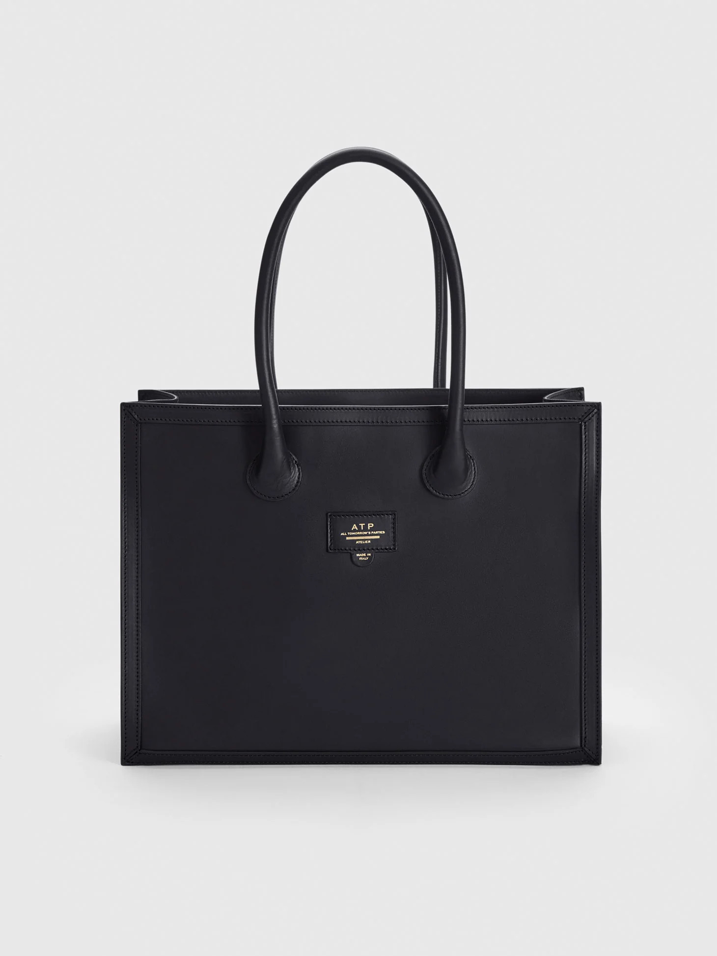 Montefalcione Black Leather Book bag | ATP Atelier | Official Site | ATP Atelier