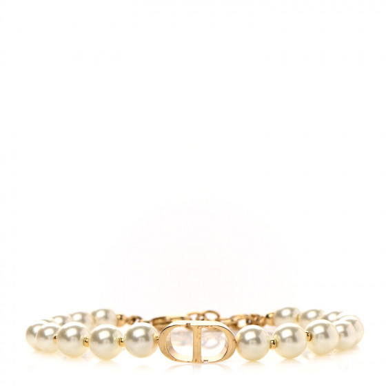CHRISTIAN DIOR Pearl 30 Montaigne Bracelet Gold | Fashionphile