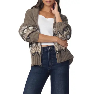 Joe's The Inga Fair Isle Cardigan in Olive Multi Fair I at Nordstrom, Size Large | Nordstrom
