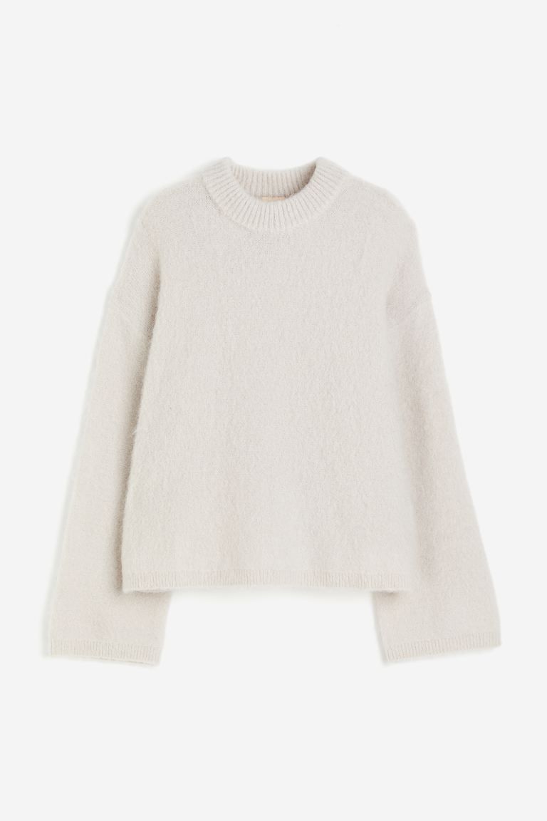 Oversized Mohair-blend Sweater - Light taupe - Ladies | H&M US | H&M (US + CA)