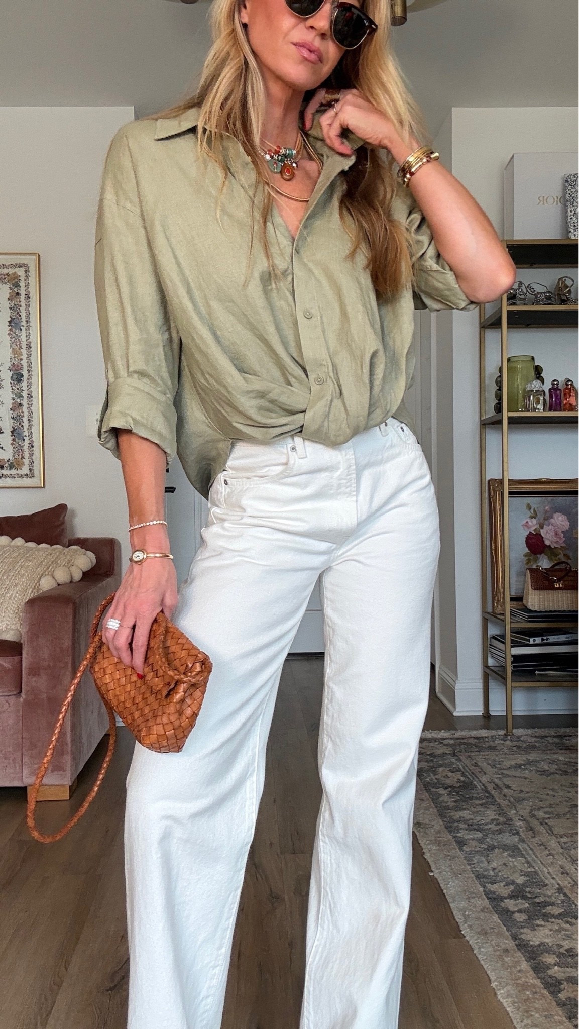 Elevated summer date night look! 
Top: runs TTS, wearing size small
Pants: run TTS, wearing size XS

#LTKootd #LTKgrwm #LTKSeasonal