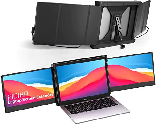 FICIHP Triple Screen Laptop Monitor, 12’’ Portable Monitor for Laptop 1080P FHD IPS with Type... | Amazon (US)