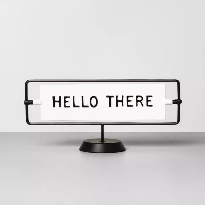 'Hello There / Miss You Already' Reversible Sign White/Black - Hearth & Hand™ with Magnolia | Target