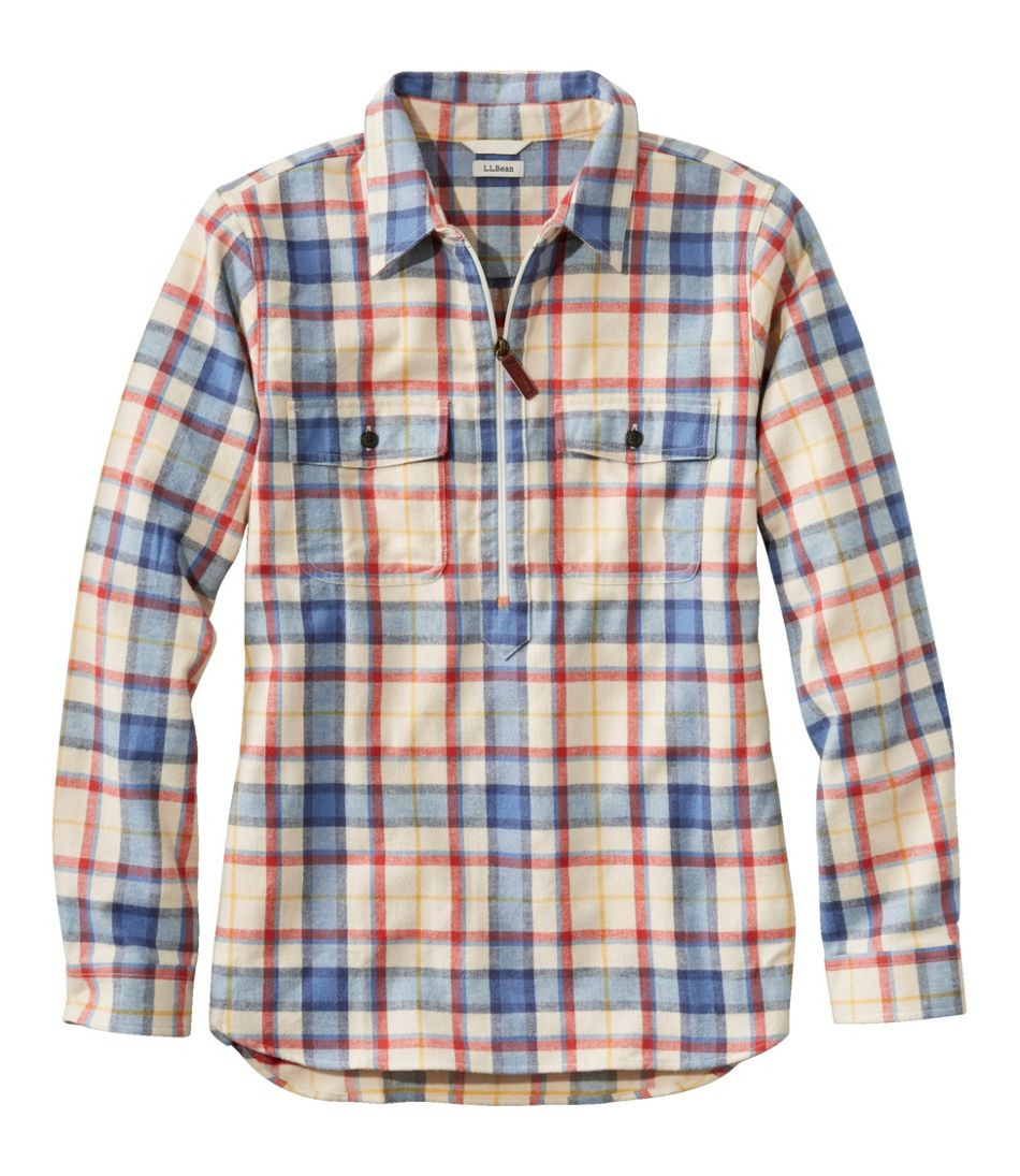 Women's Scotch Plaid Flannel Shirt, Quarter-Zip | L.L. Bean