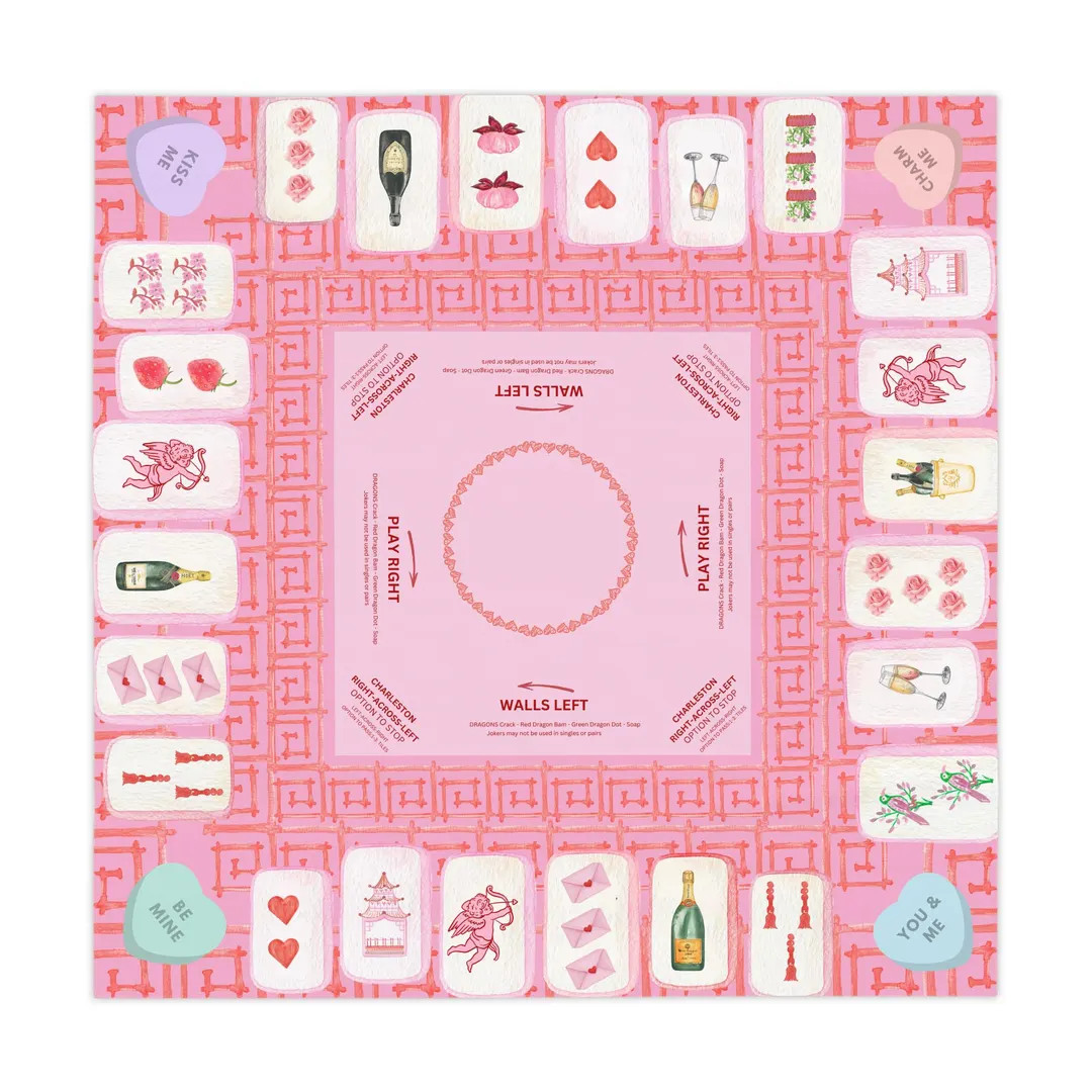 Valentine Tiles MAHJONG Tablecloth, Charleston Instructions, 55 X 55, Great for Beginners - Etsy | Etsy (US)