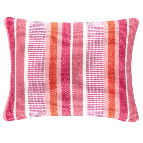 Always Greener Pink/Orange Indoor/Outdoor Decorative Pillow | Annie Selke
