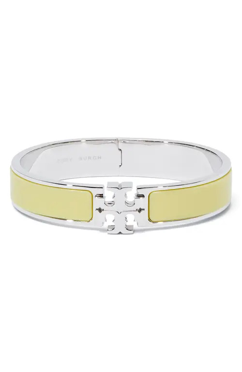Tory Burch Icon Enamel Bracelet in Tory Silver/lemon Zest at Nordstrom, Size Medium | Nordstrom