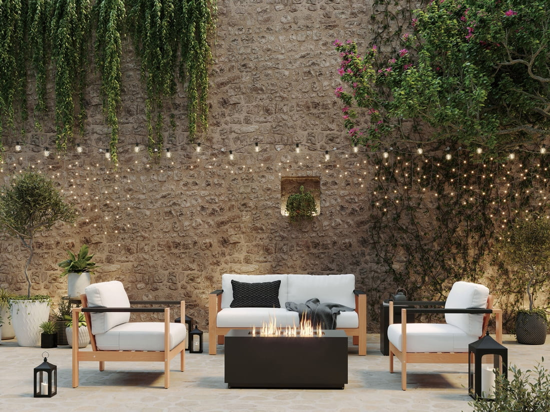 Better Homes & Gardens 42" Rectangle Gas Fire Pit, Black | Walmart (US)