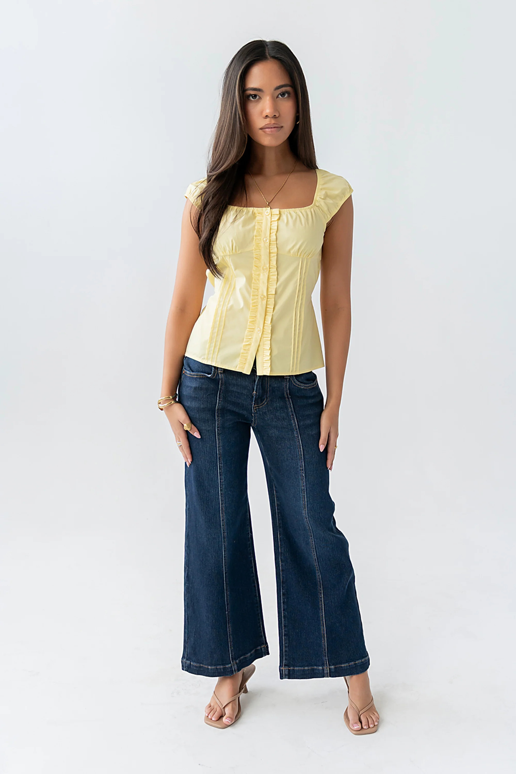 Paloma Pleated Blouse in Yellow | Böhme US