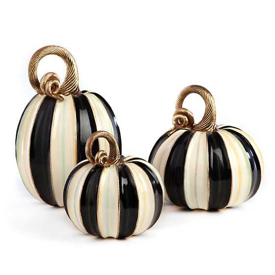 Elegant Stripe Pumpkins - Set of 3 | MacKenzie-Childs