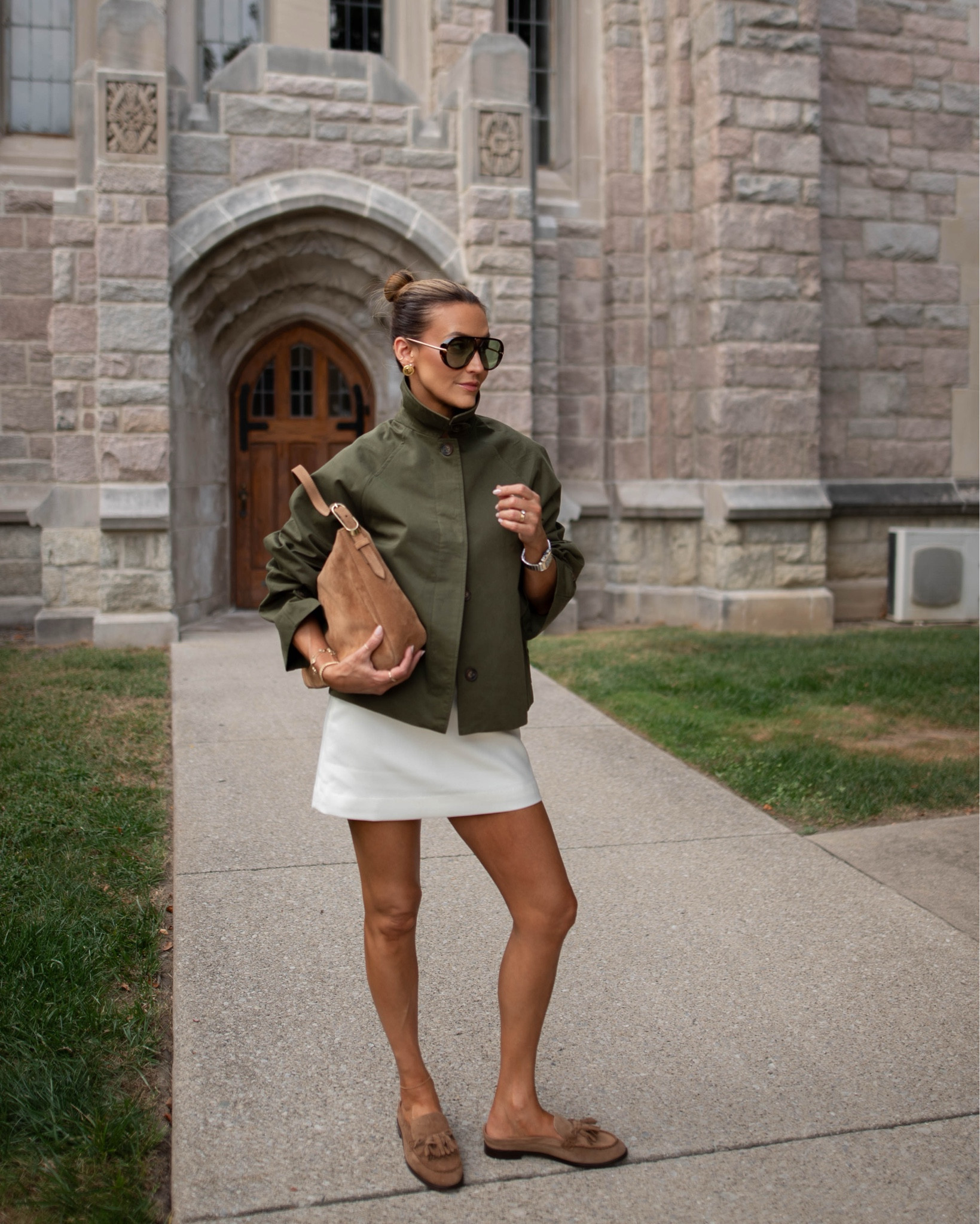 Crisp air and changing seasons OOTD ideas to wear now and later 🍂🍁 

Comment SHOP FALL and I’ll send you a DM with all of the links to shop 💫 you can always check my stories for direct links, highlights or shop via link in my bio! 

High collar boxy jacket, mini skirt, suede loafers, slouchy suede bag, barrel jeans, leopard print jacket, fall jacket 


#LTKItBag #LTKStyleTip #LTKShoeCrush