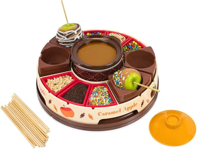 Nostalgia Chocolate & Caramel Fondue Pot, 25 Sticks, Fondue Machine with Decorating and Toppings ... | Amazon (US)